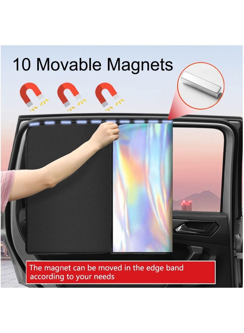 مجموعة الظل الشمسي للنافذة الجانبية للسيارة من 4 قطع - توفر ستائر الخصوصية هذه أداءًا يحجب الضوء بنسبة 100 ٪ ، مما يجعلها مثالية للاحتياجات أثناء التنقل مثل الرضاعة الطبيعية ، والقيلولة ، وتغيير الملابس ، وحتى رحلات التخييم ، مما يوفر مساحة خاصة ومظللة داخل سيارتك. - Image 4